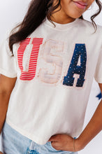 Load image into Gallery viewer, Patchwork USA | ADULT tees (*CROP + FULL LENGTH HERE)