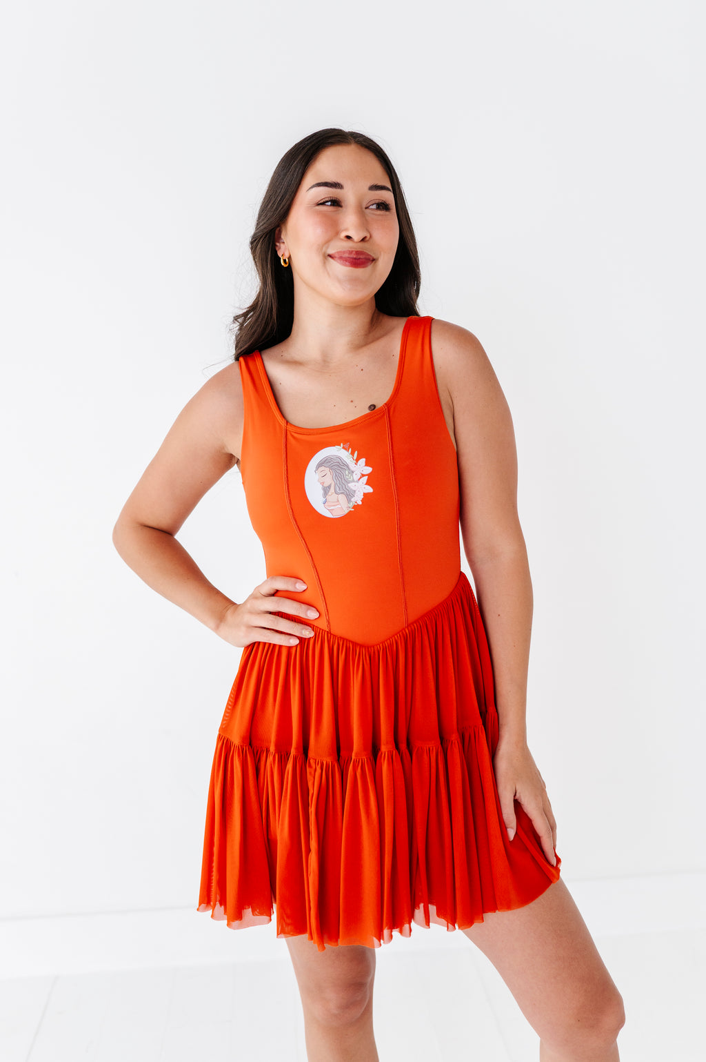 Moana (ADULT) | Burnt Orange Mesh DRESS