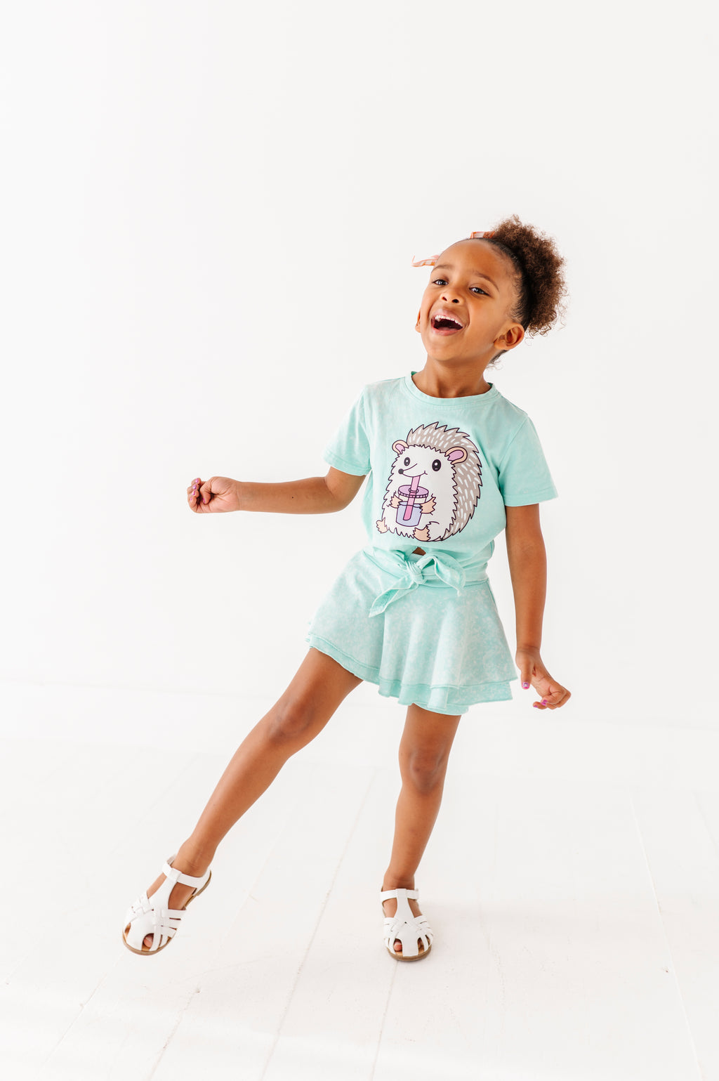 Hedgehog | Mint Vintage Front-Tie Tee
