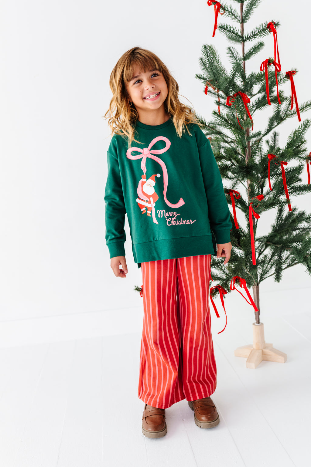 Santa's Pink Bow | Side Split Sweatshirt