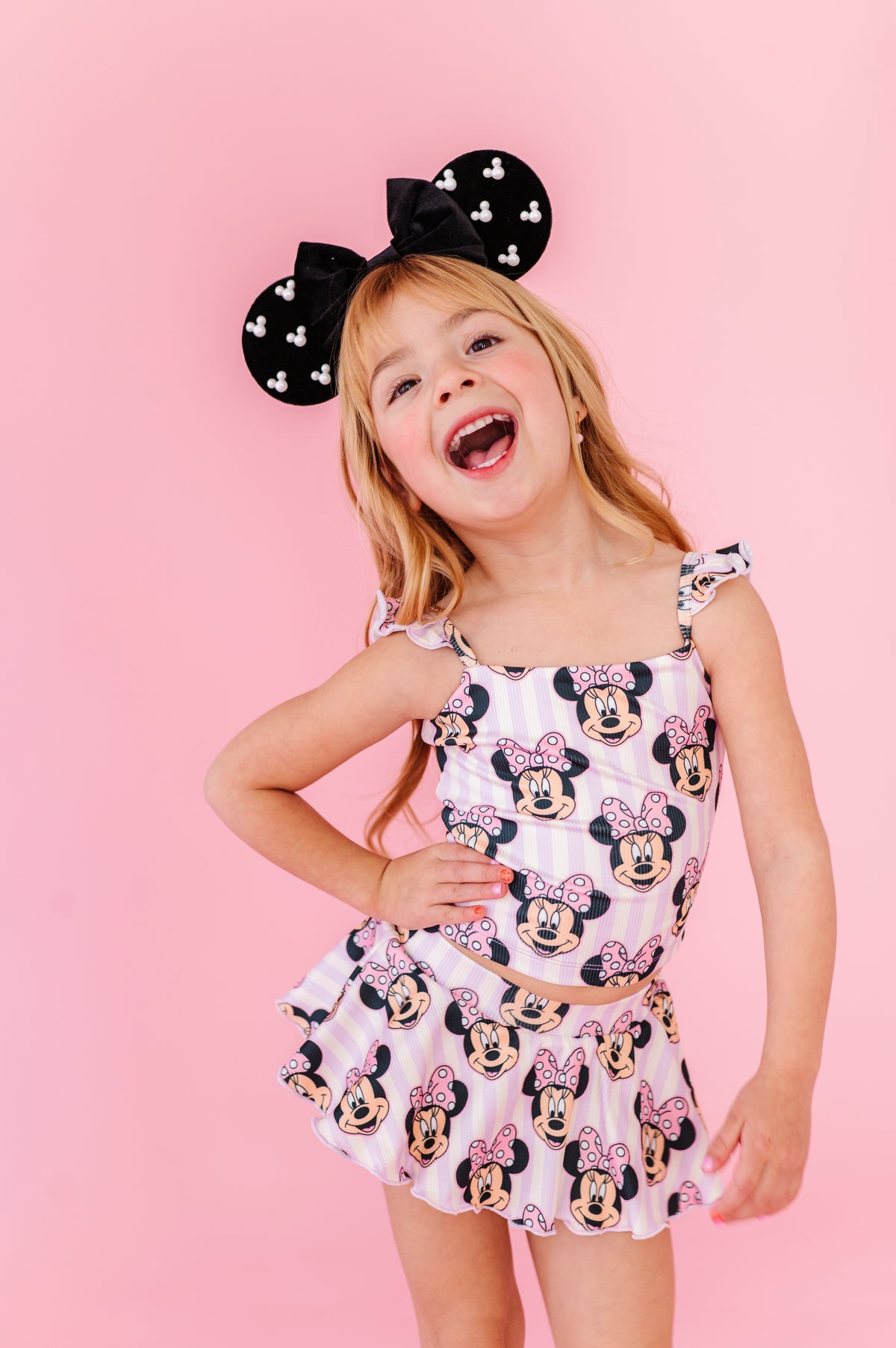 Purple Stripe Minnie | TWO-PIECE Skirted Suit
