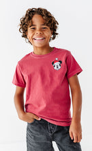 Load image into Gallery viewer, Green Outline Santa Mickey | KIDS RED TEE