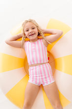 Load image into Gallery viewer, Pink Stripes: Boy Shorts TWO-PIECE