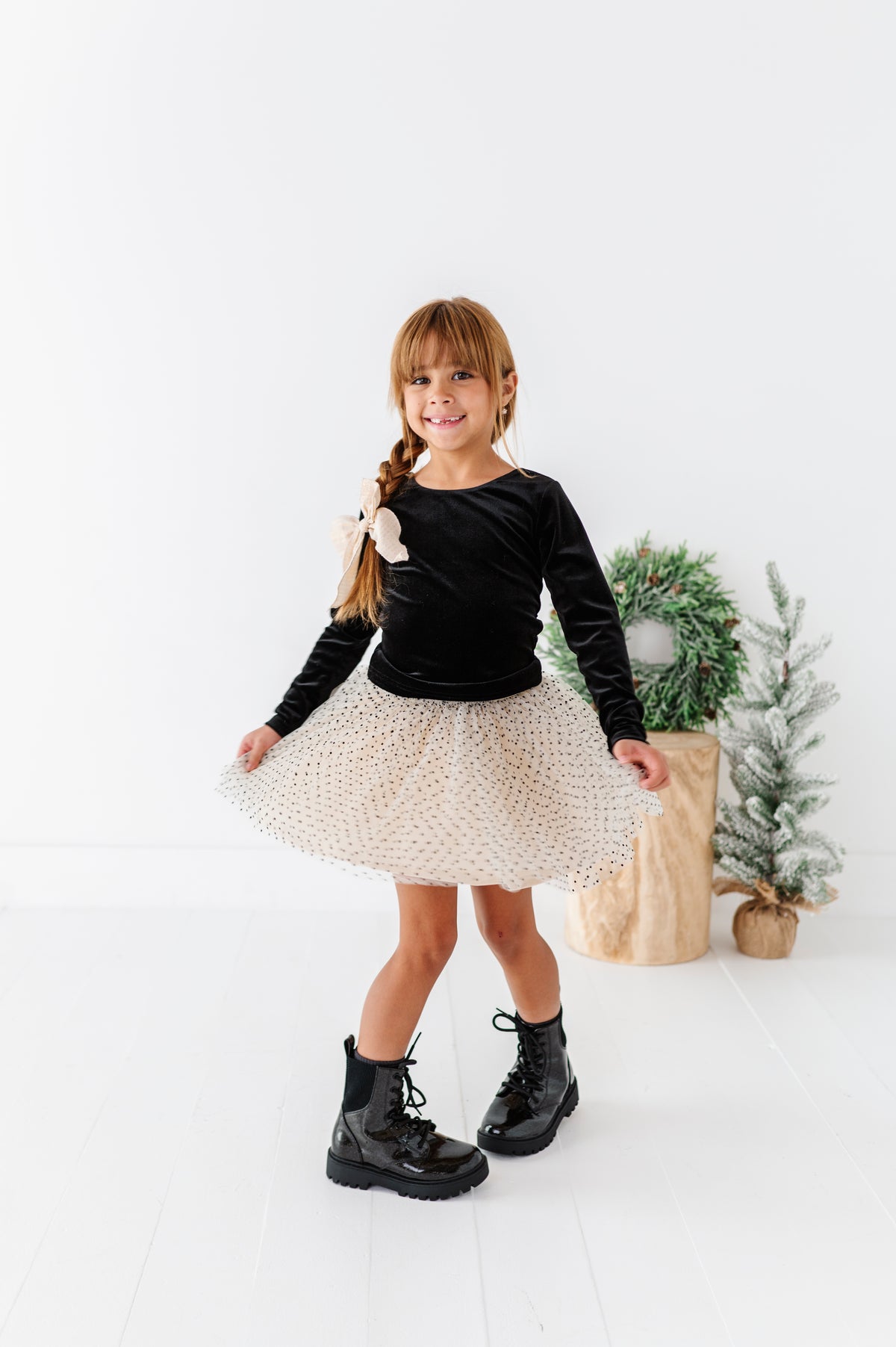 Black Velvet | Bow Back Long Sleeve Top
