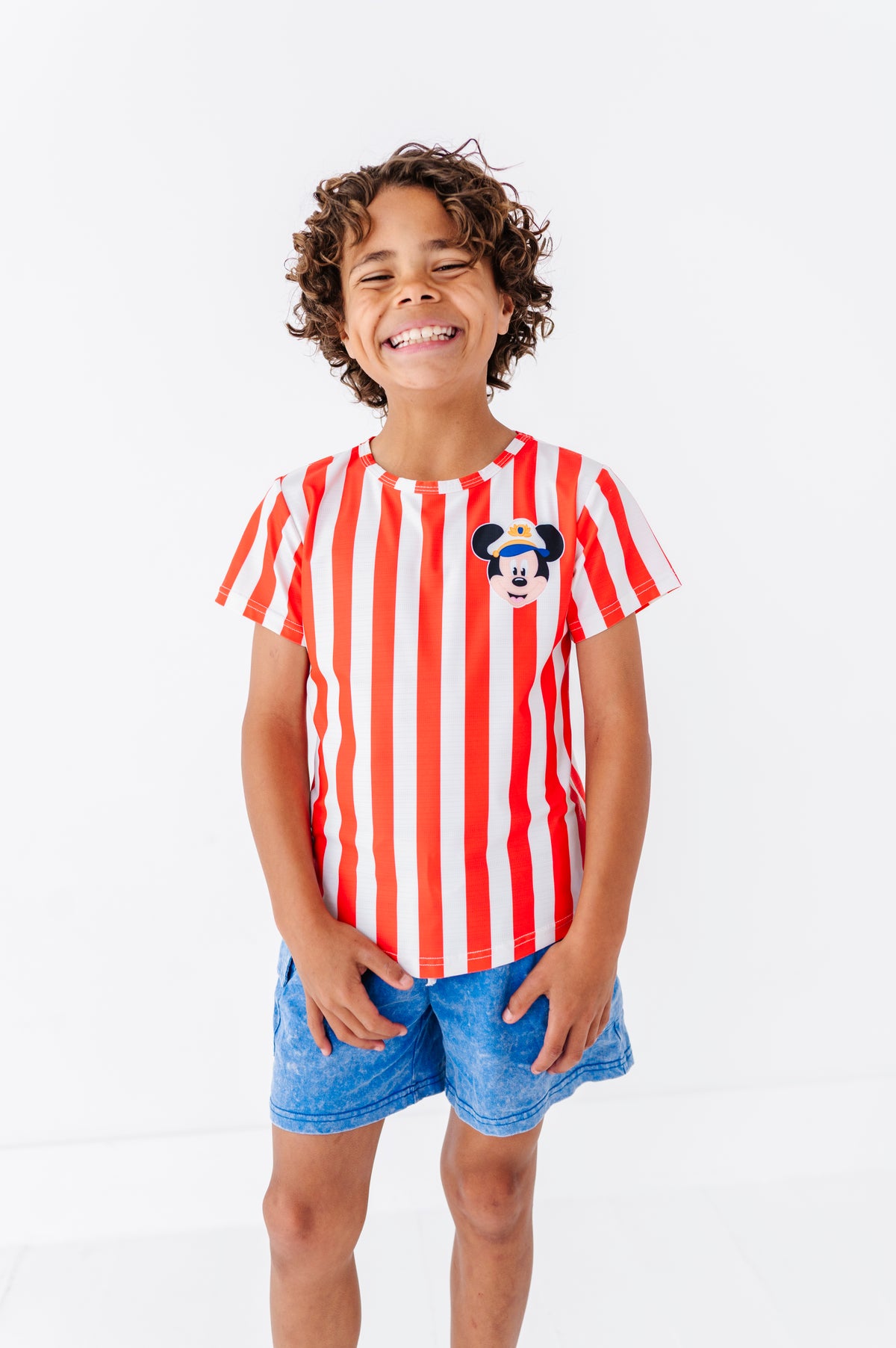Mickey Pocket (RED Stripes) | KIDS TEE