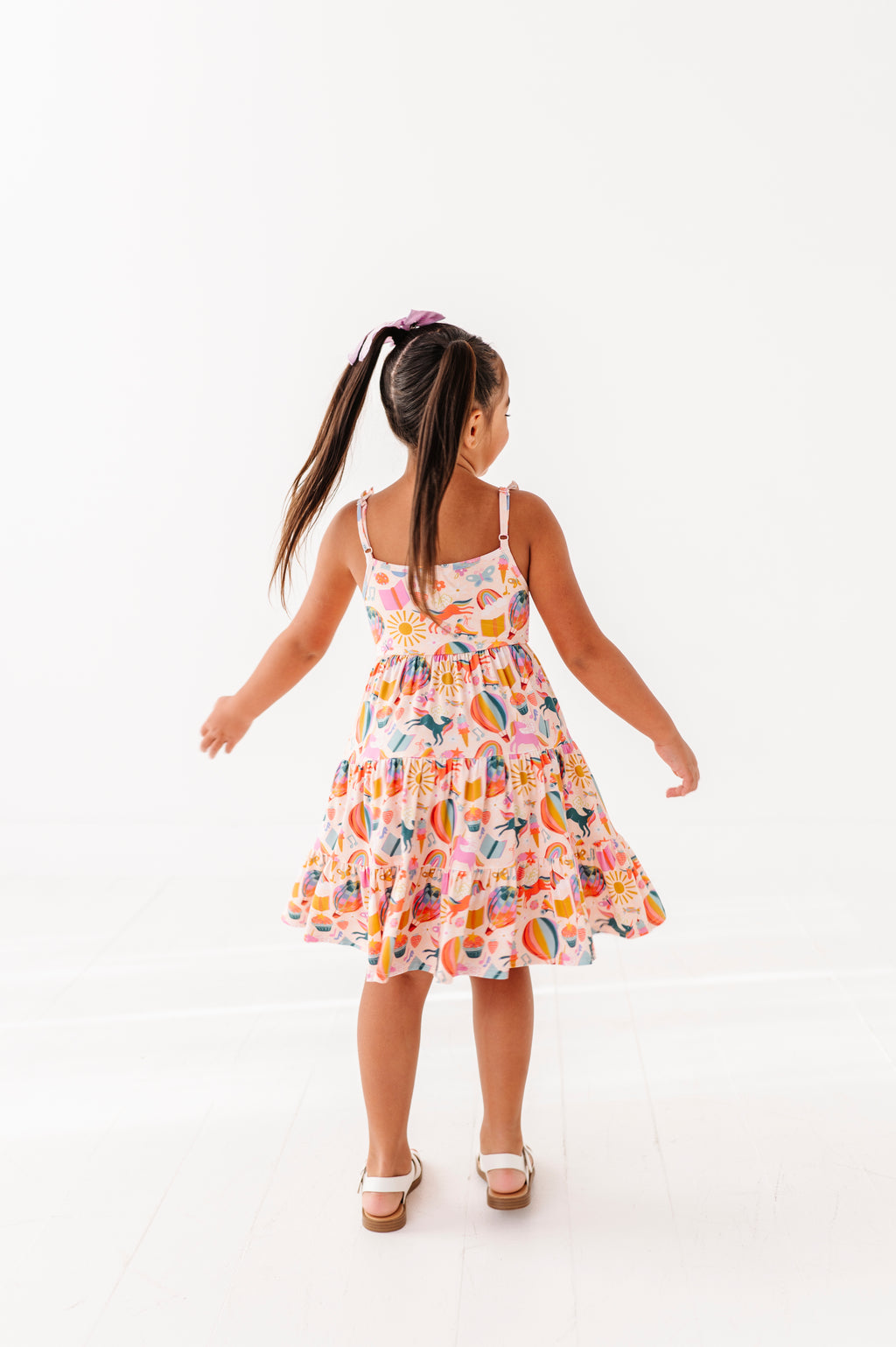 Retro Rainbow | Ruffle Bamboo Dress