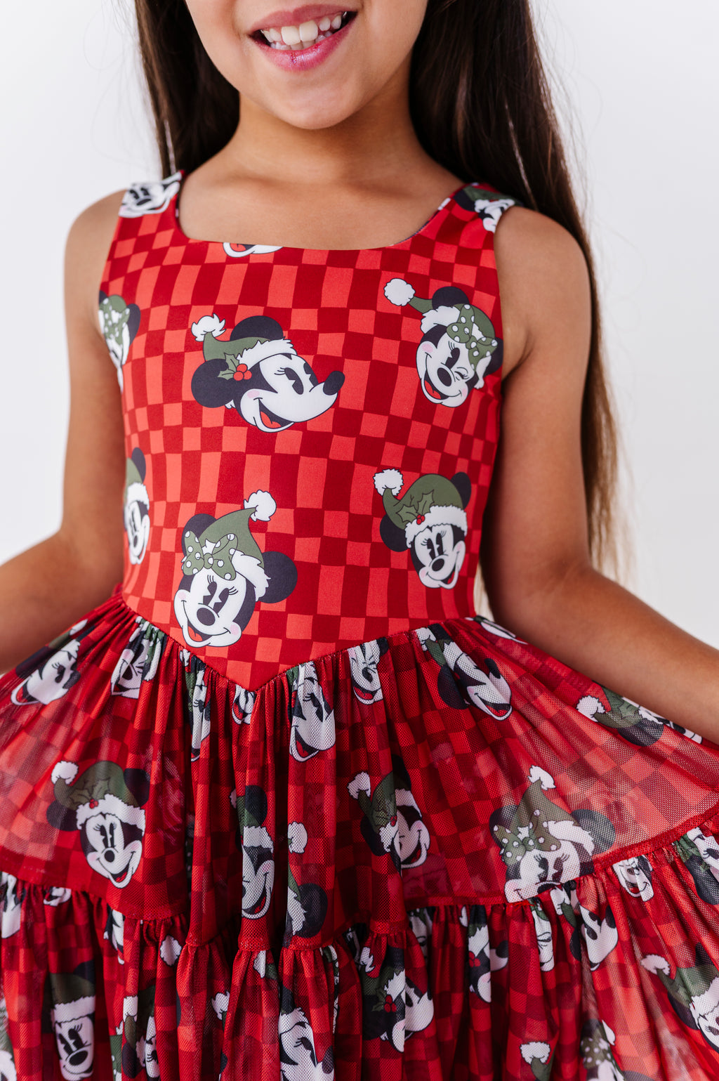 Minnie's Holly Check | KIDS Mesh Dress