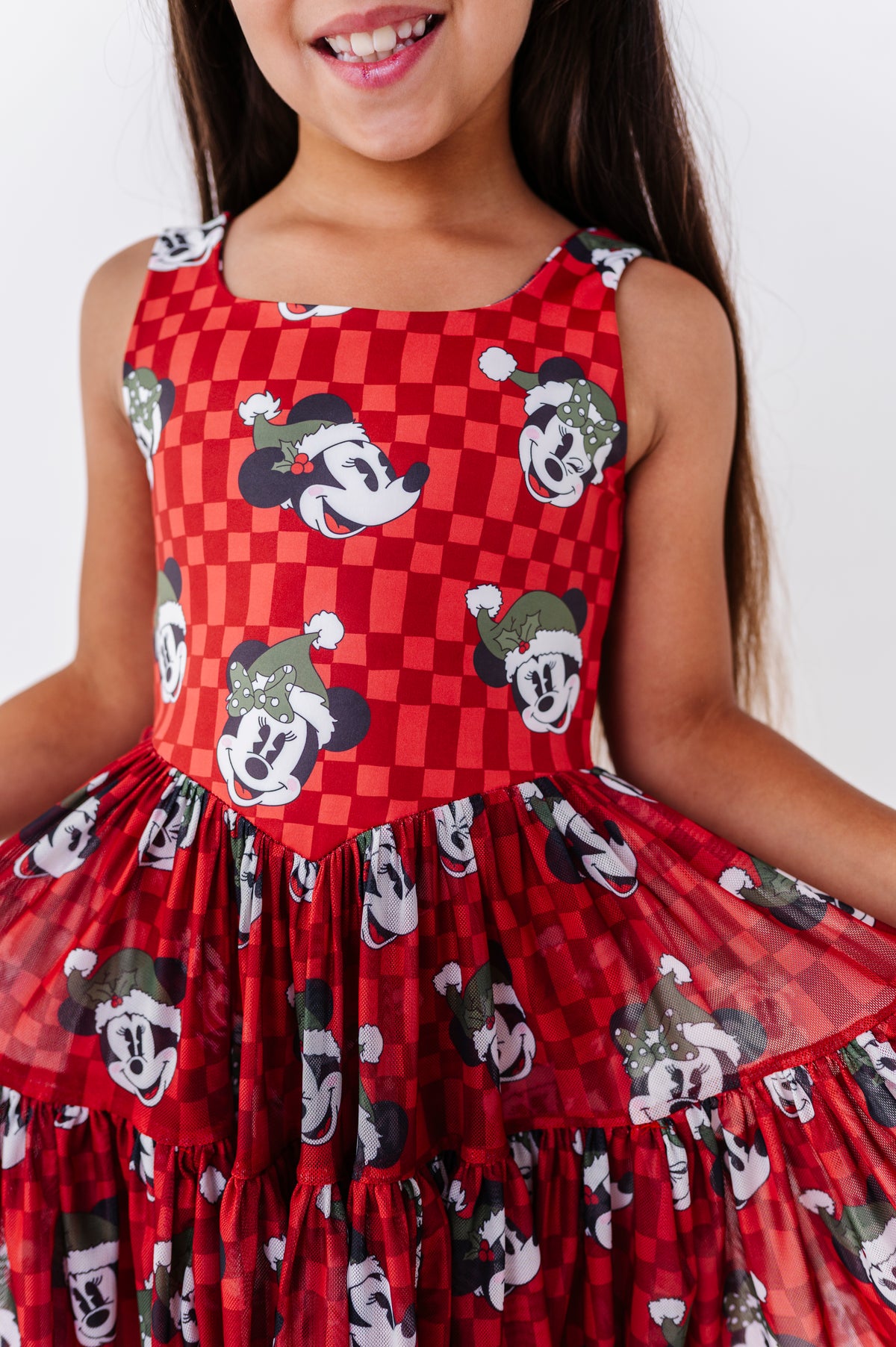 Minnie's Holly Check | KIDS Mesh Dress