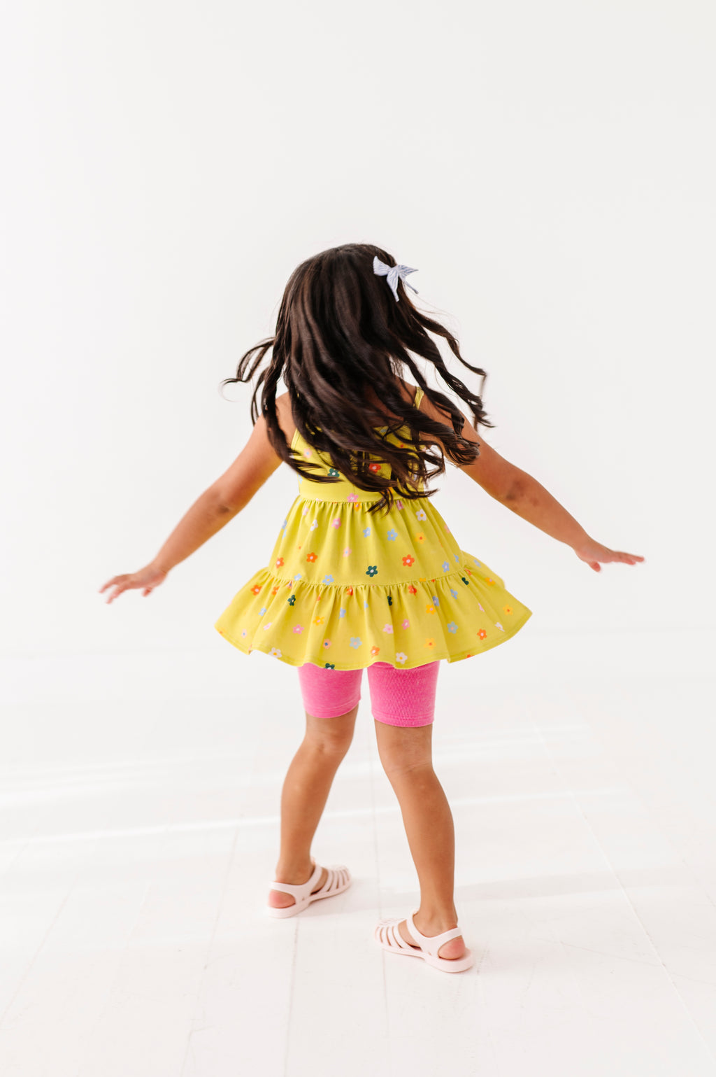Lemon-Lime Floral | Strappy Tank Peplum