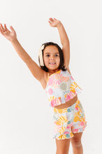 Load image into Gallery viewer, Retro Sunshine | Ruffle Linen Crop Tank + Shorts SET