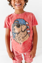 Load image into Gallery viewer, Patriotic Dog | RED Boys Curve Hem Tee