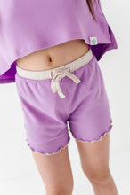 Load image into Gallery viewer, Pixie Purple | Boxy Crop + Shorts RIB Set