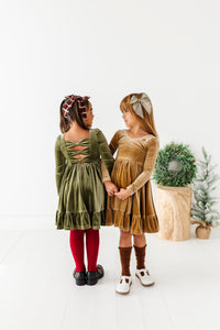 Carmel | Velvet Bow Back Dress