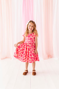 Coral Hearts | Heart Back Dress