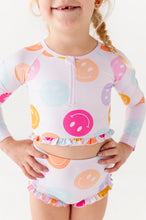 Load image into Gallery viewer, Smilies: 1/4th Zip Rashguard TWO-PIECE