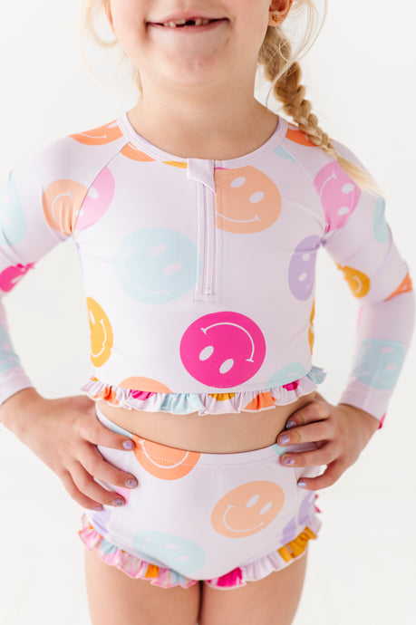 Smilies: 1/4th Zip Rashguard TWO-PIECE