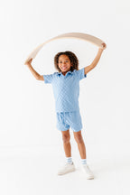 Coastal Blue | BOYS TERRY CHECK SET