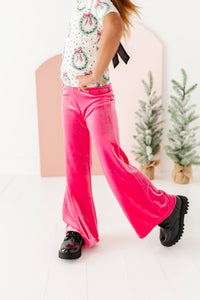 Hot Pink Velvet | Wide-Leg Pants
