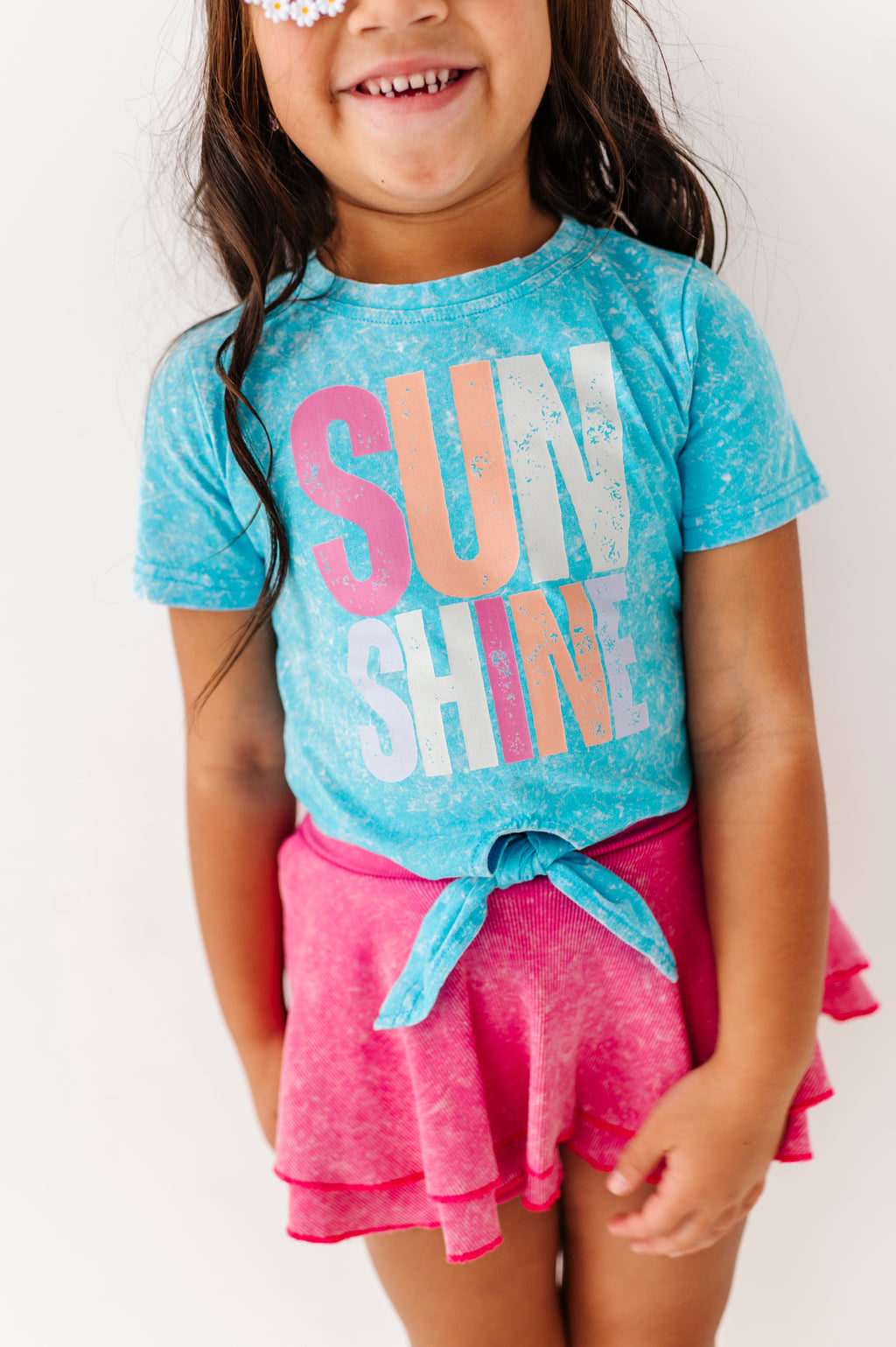 Sunshine | Blue Vintage Front-Tie Tee