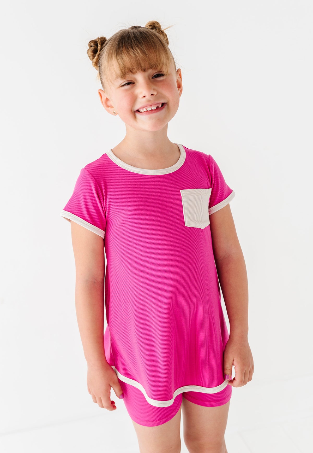 Pink Punch | Mini Dress + Biker Shorts RIB Set