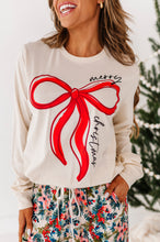 Load image into Gallery viewer, RED BOW (CREAM SHIRT) | Adult Long Sleeve Tee