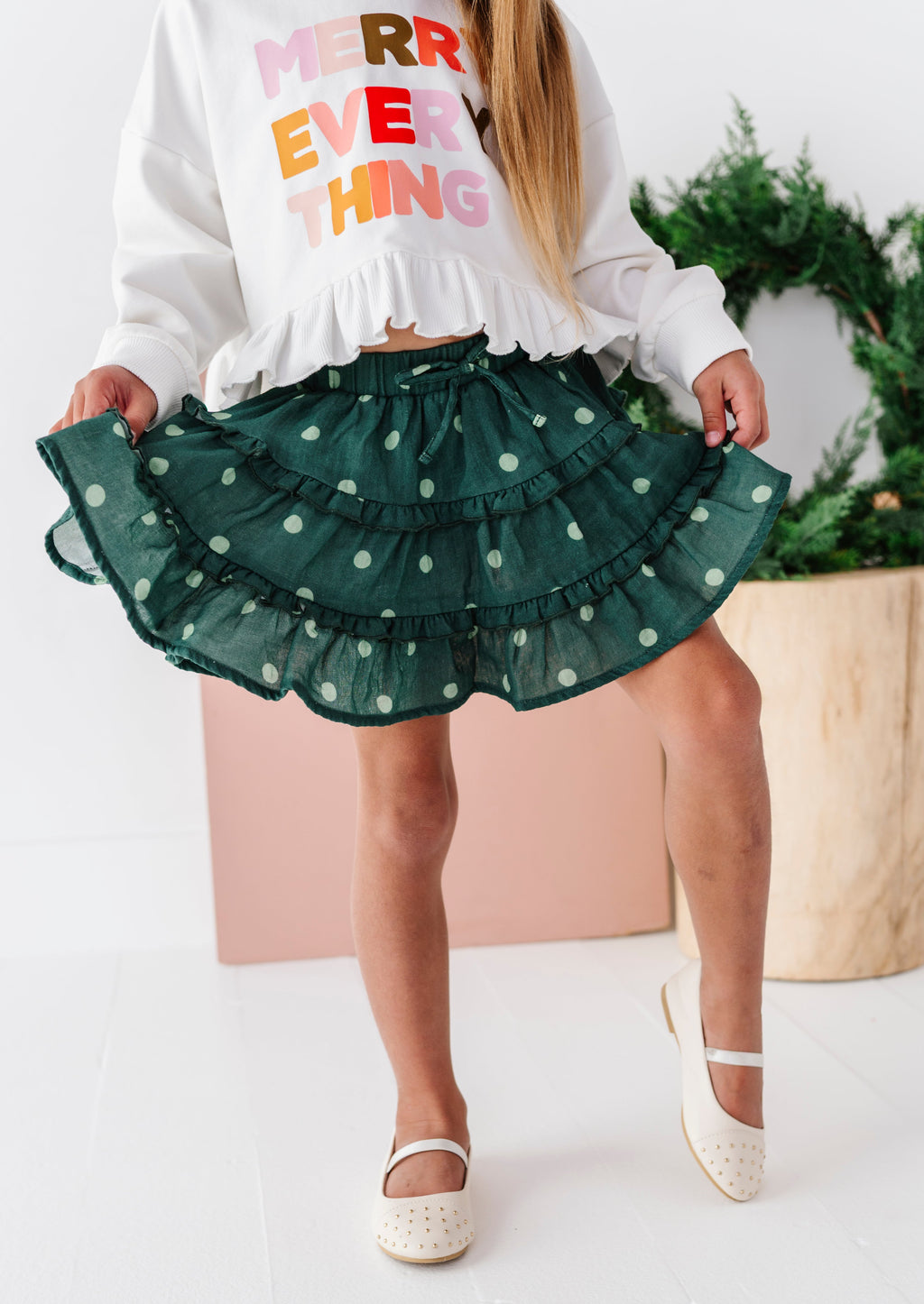 Pine Polka Dot | 3-Tiered Skort