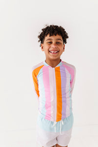 Summer Stripes: RASHGUARD ZIP-UP *SHIRT ONLY!*