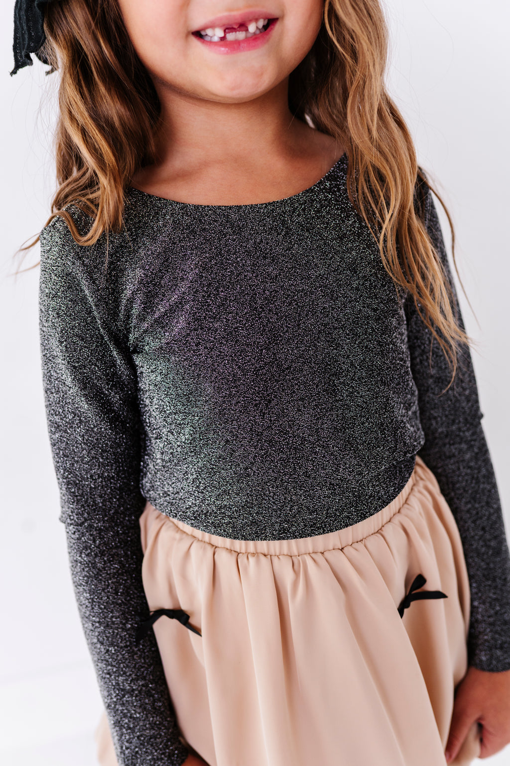 Black Shimmer | Tie-Back Top