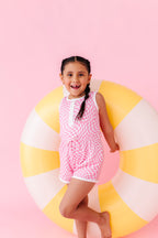 Bubblegum Wave Check | TERRY TANK ROMPER