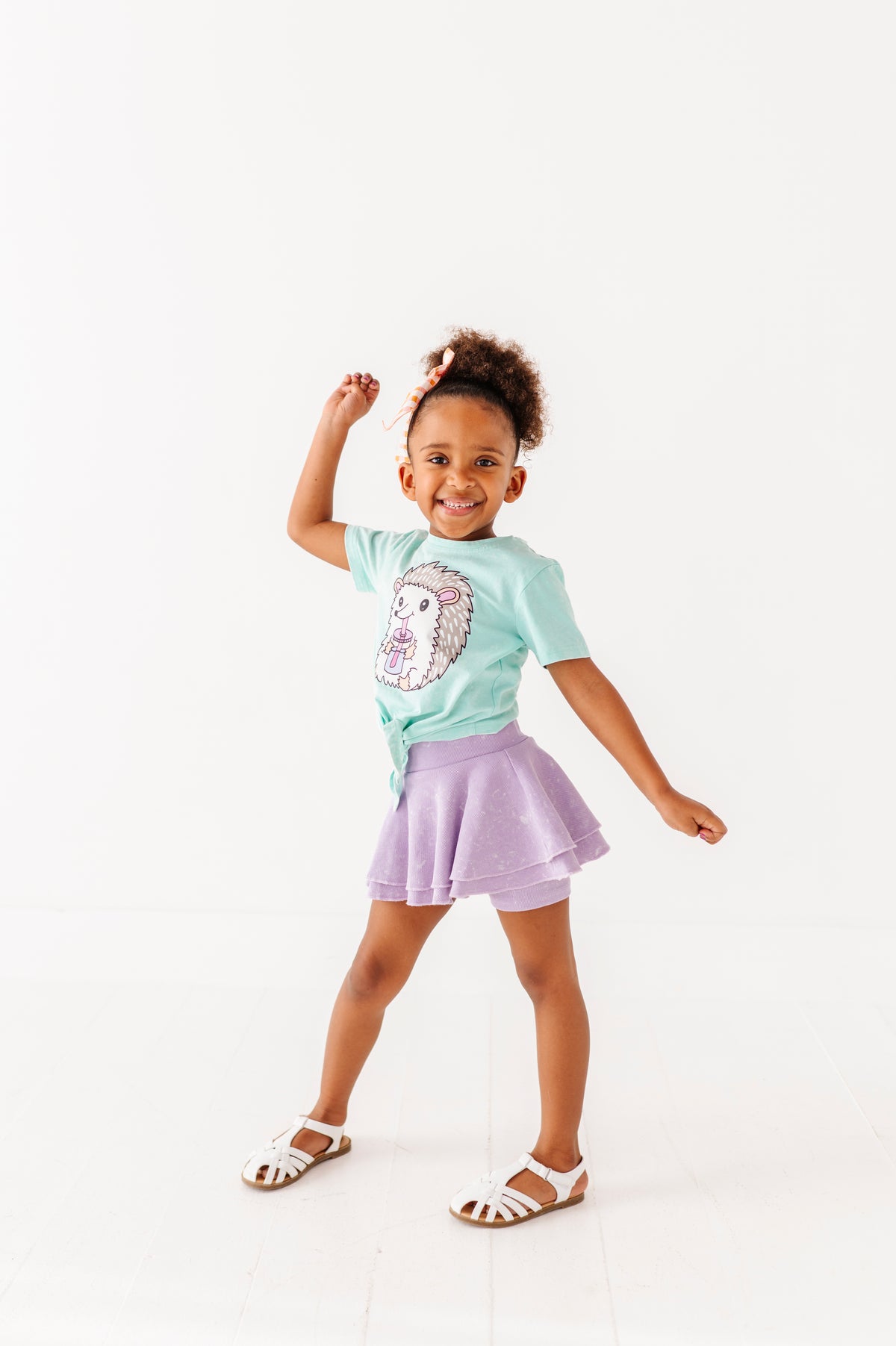 Hedgehog | Mint Vintage Front-Tie Tee
