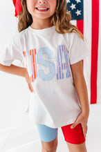 Load image into Gallery viewer, Girly USA | Colorblock SET (Side-Split Tee + Rib Biker Shorts included!)