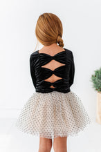 Load image into Gallery viewer, Black Velvet | Bow Back Long Sleeve Top