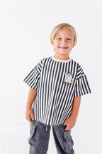 Peace-Out Ghost | Stripes Boxy Tee