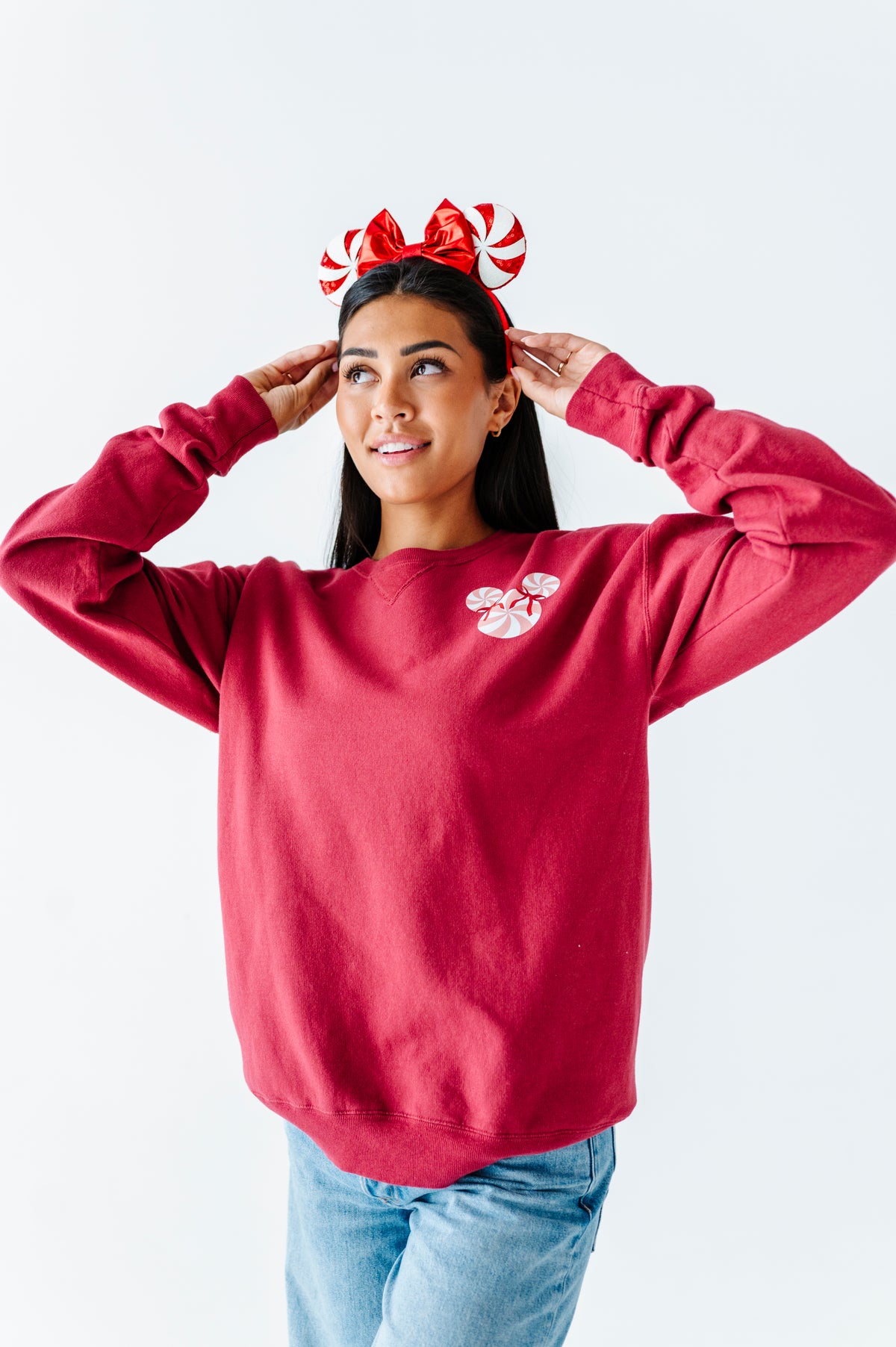 Pocket Peppermint Mouse | RED Adult Sweatshirt