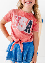 Load image into Gallery viewer, RED Patchwork USA | Tie Front Tee