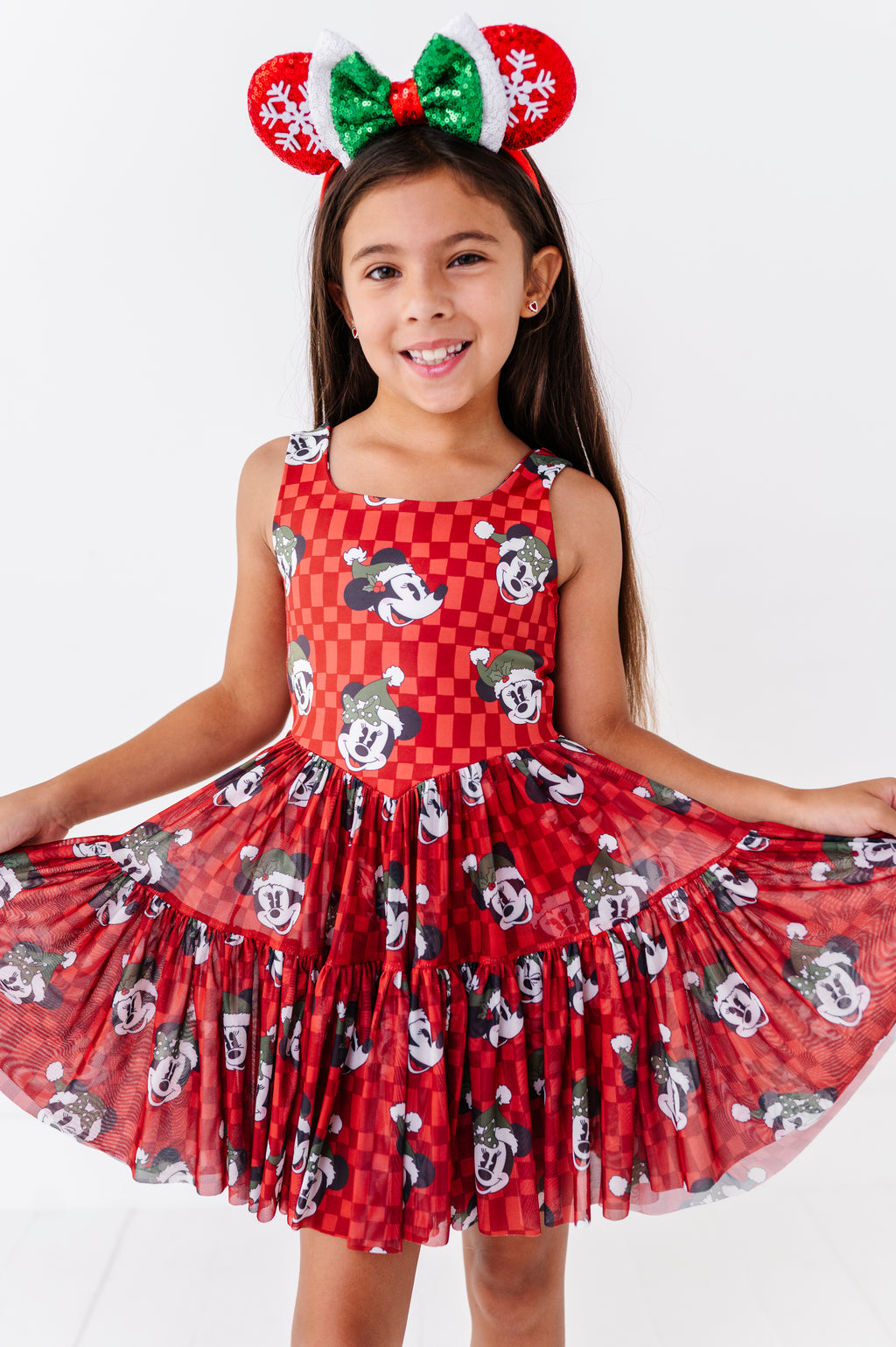 Minnie's Holly Check | KIDS Mesh Dress