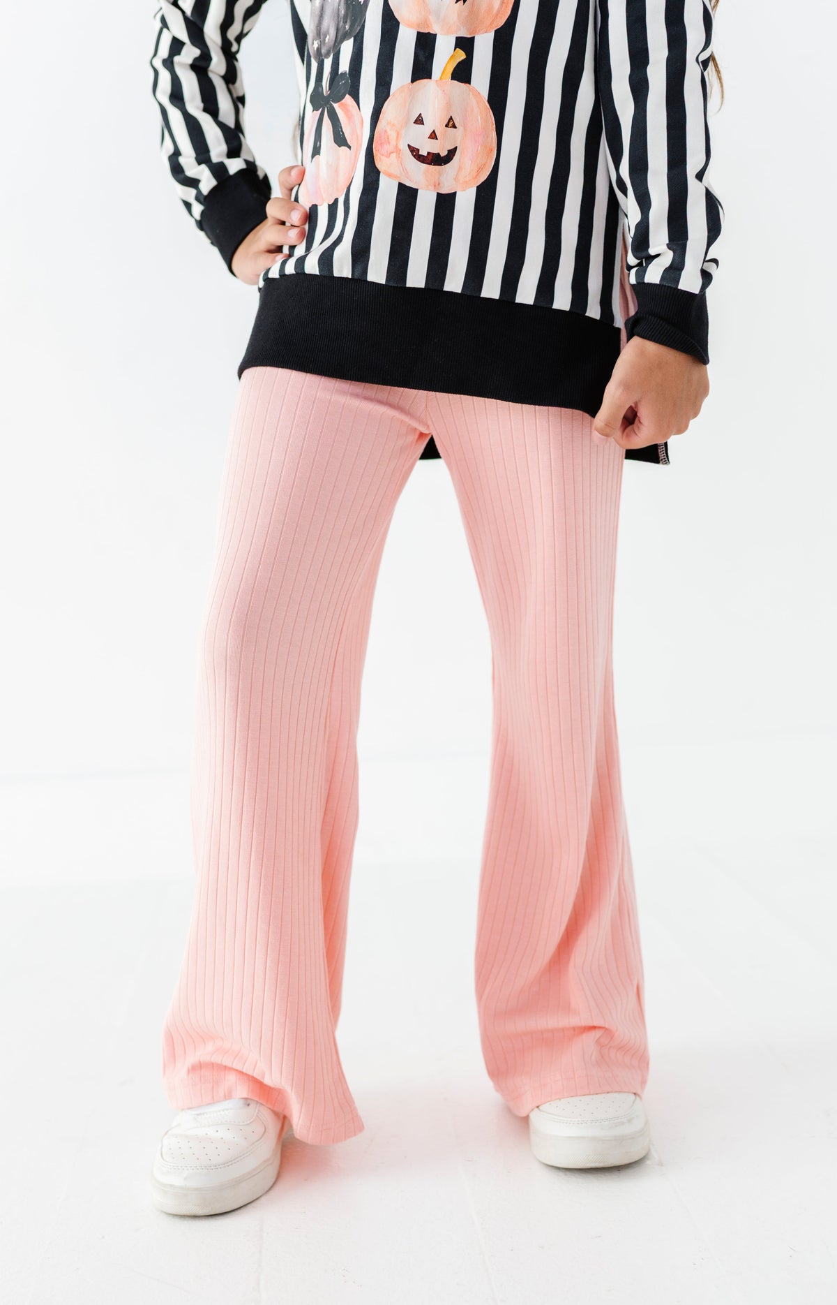 Apricot | RIB Wide Leg Pants