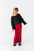 Noel Black | Bow Back Crop Sweater