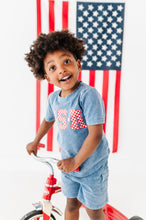Load image into Gallery viewer, Navy ‘USA’ Check  | BOYS Tee