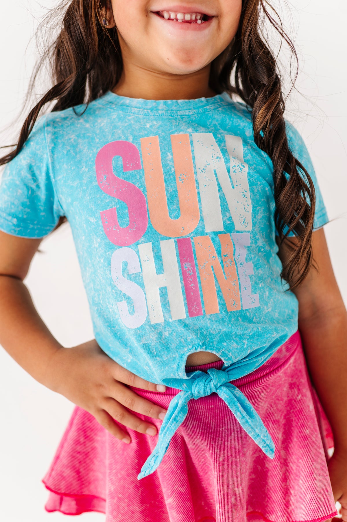 Sunshine | Blue Vintage Front-Tie Tee