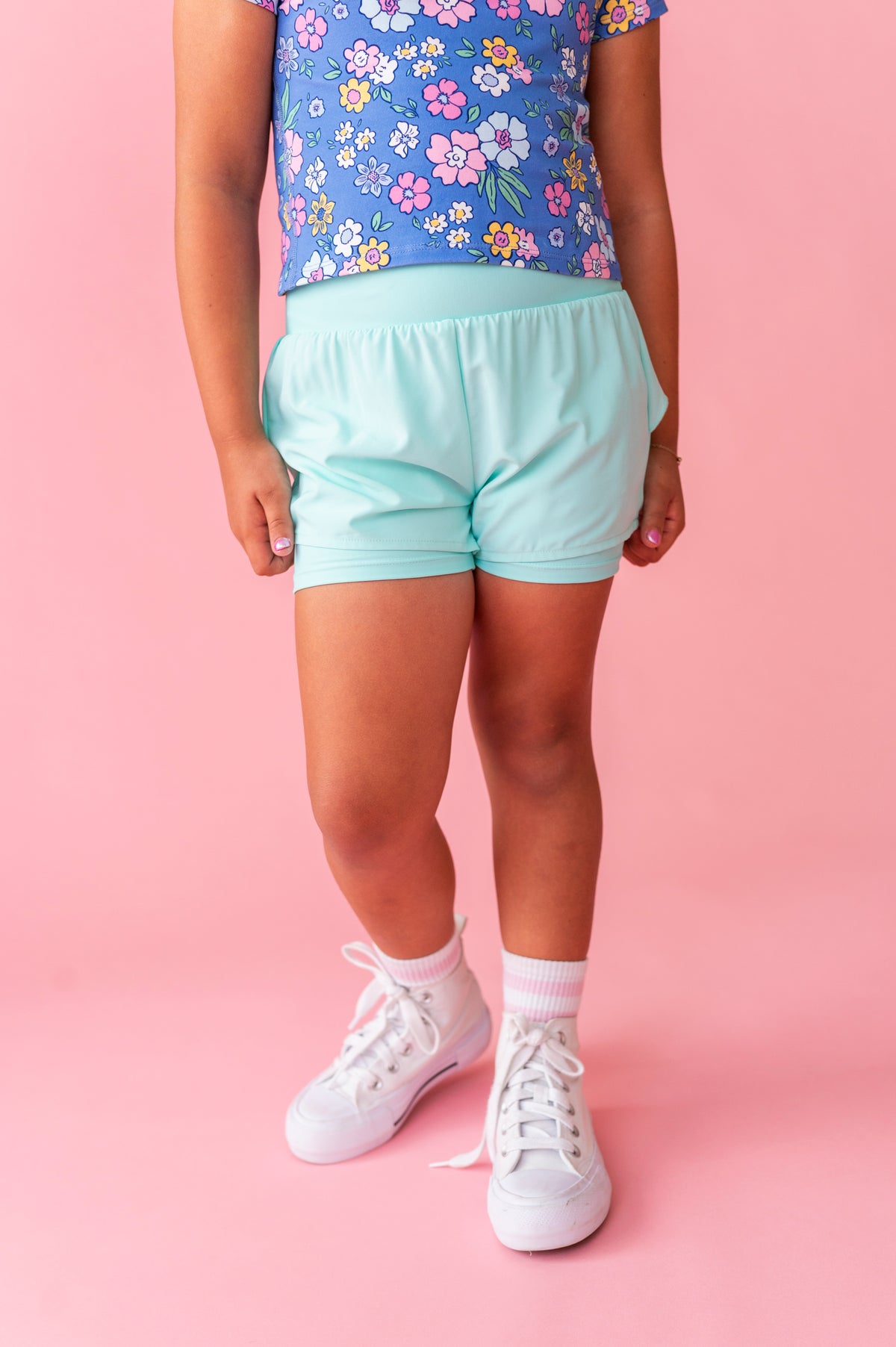 Minty Sweet | Ruffle Bum Runner Shorts