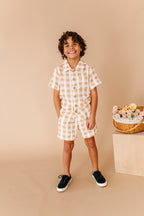 Honey Gingham | BOYS LINEN SET