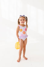 Load image into Gallery viewer, Smilies + Check: Ruffle Skirt ONE-PIECE