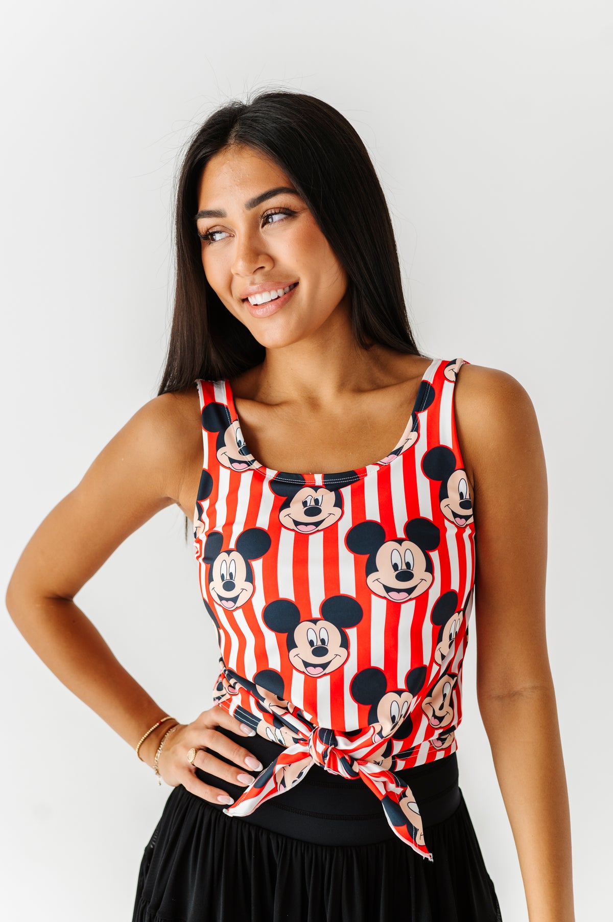 MICKEY Stripe (ADULT) | FRONT-TIE TANK