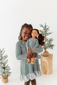 Green Stripes | DOLL DRESS