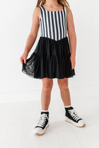 Midnight Stripes | (KIDS) Mesh DRESS