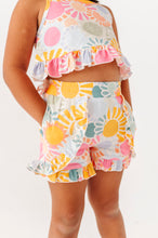 Load image into Gallery viewer, Retro Sunshine | Ruffle Linen Crop Tank + Shorts SET