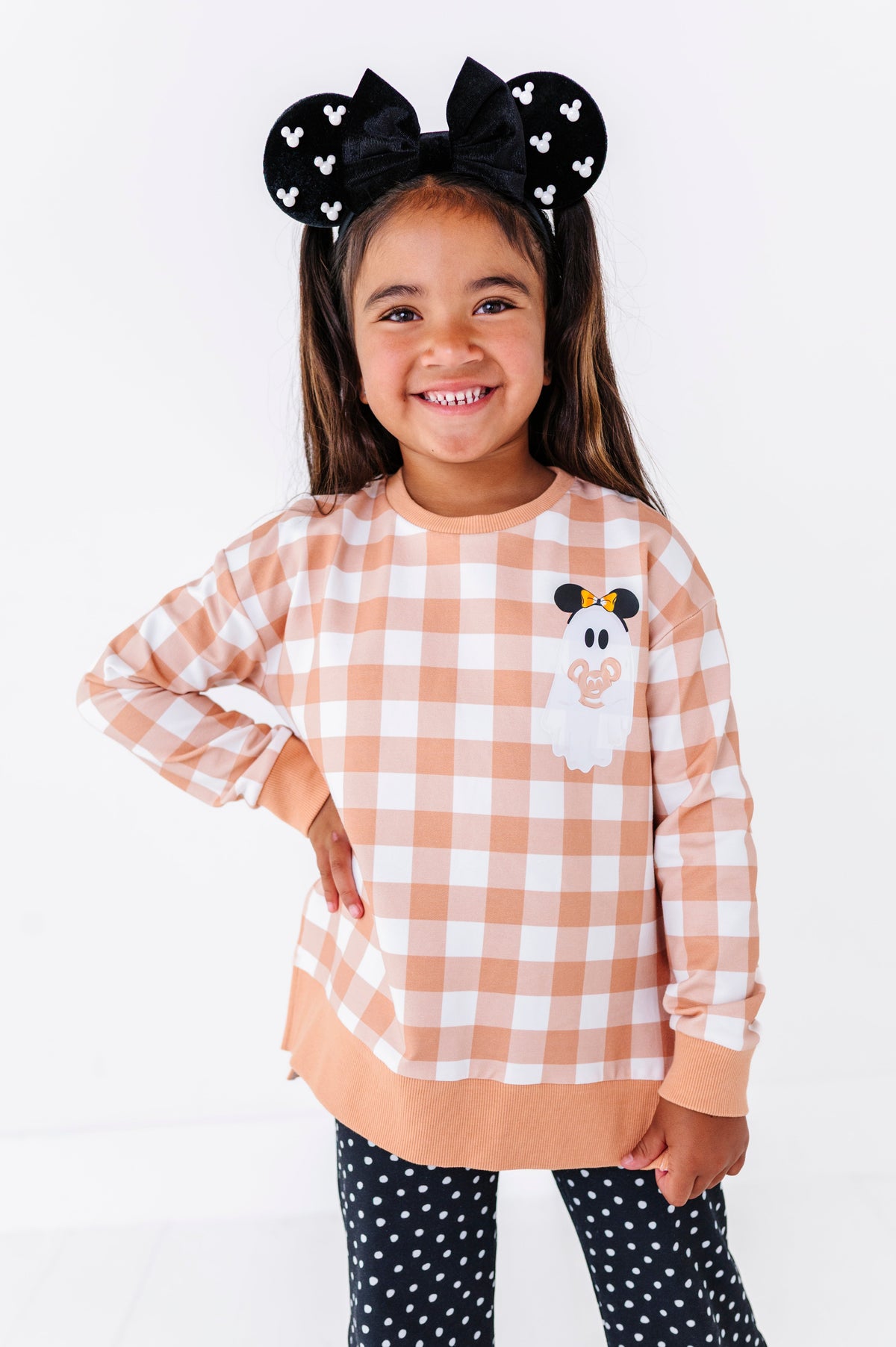 Pretzel Ghostie (PLAID) | SIDE SPLIT SWEATSHIRT