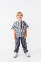 Peace-Out Ghost | Stripes Boxy Tee