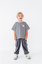 Load image into Gallery viewer, Peace-Out Ghost | Stripes Boxy Tee